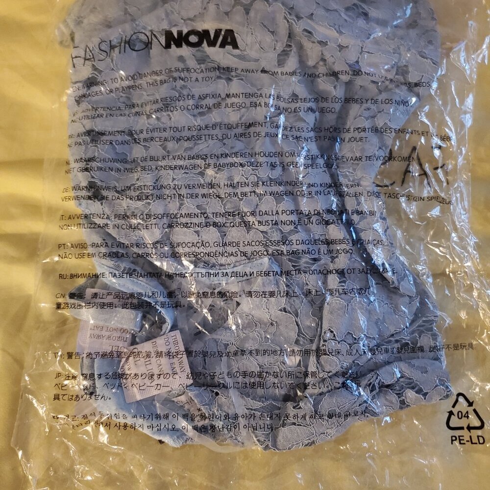 Fashion Nova | Undeniable Attraction Lace Bodysuit | Light Blue | Size XL | NWT - Picture 7 of 12